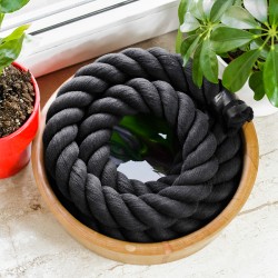 Katoen touw - zwart 40mm